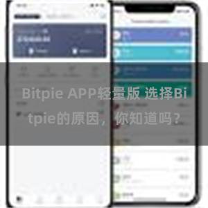 Bitpie APP轻量版 选择Bitpie的原因，你知道吗？