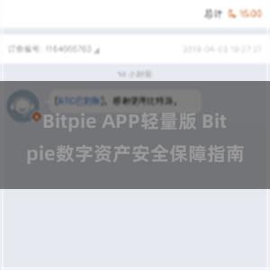 Bitpie APP轻量版 Bitpie数字资产安全保障指南