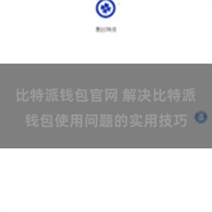 比特派钱包官网 解决比特派钱包使用问题的实用技巧