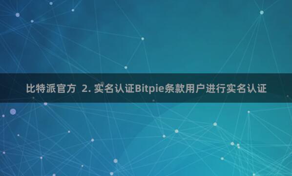 比特派官方  2. 实名认证Bitpie条款用户进行实名认证